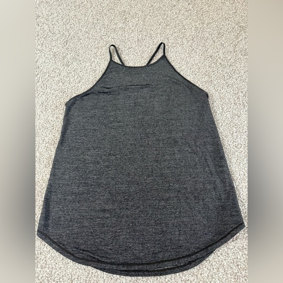 Lululemon Charcoal Gray High-Neck Mesh open Back workout Tank Top – Size 6 - Picture 1 of 3